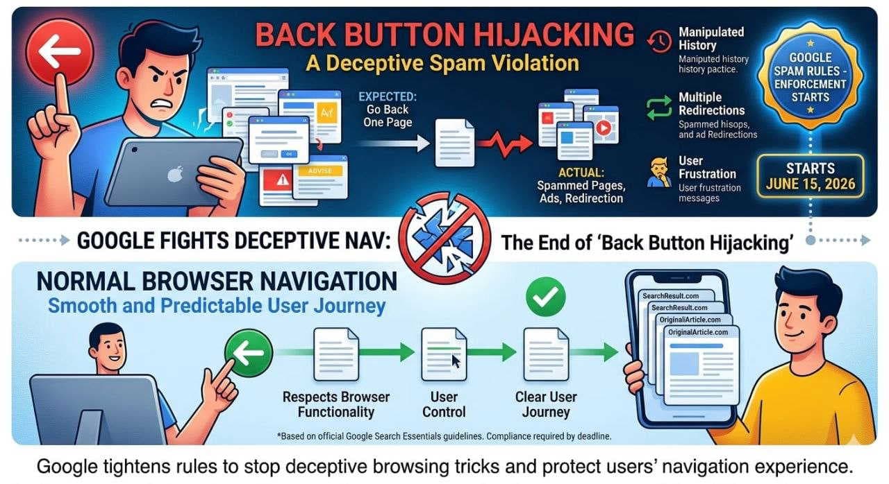 Google cracks down on ‘back button hijacking’ with strict new spam rules