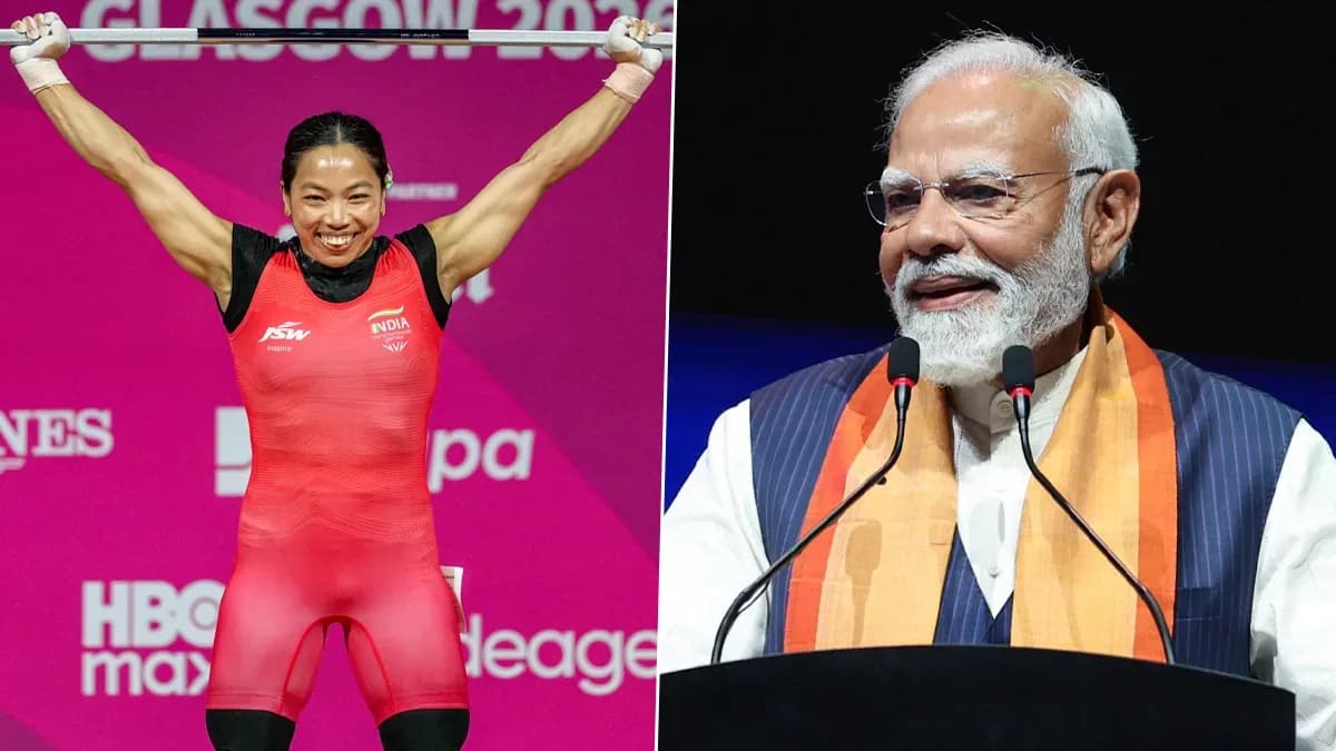 PM Modi congratulates Mirabai Chanu and Rishikanta Singh after India’s medal-winning start at Commonwealth Games 2026